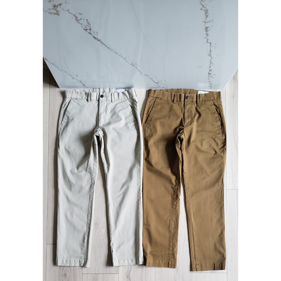 * SOLD * Gap Pant Lot of 2 Men 31x30 Straight Performance Khaki Brown Chino - Picture 3 of 10
